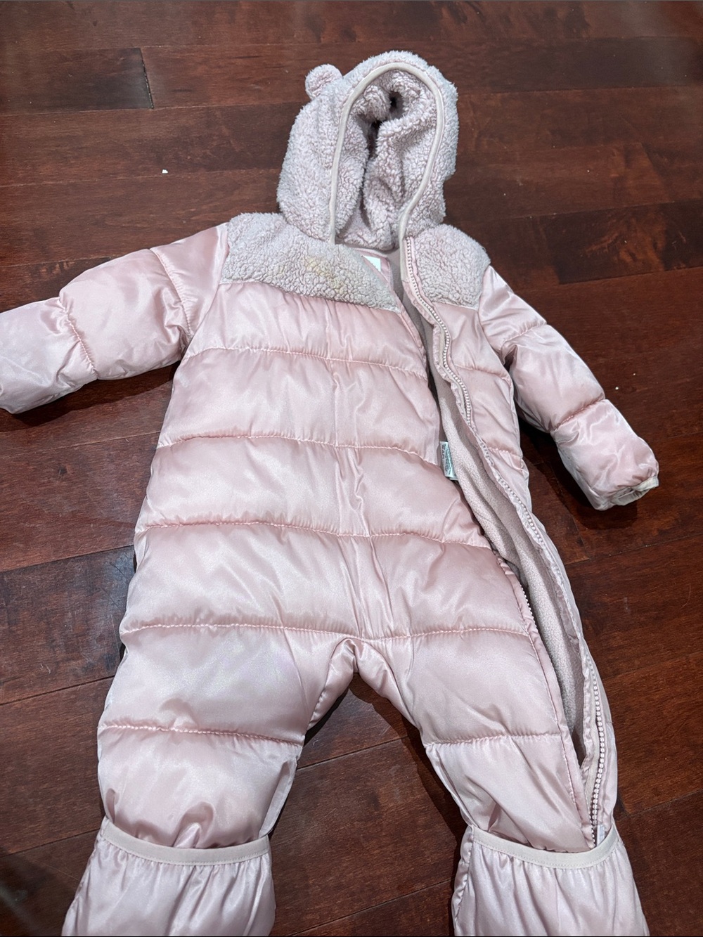 GAP Light Pink Sherpa-Lined Infant One-Piece Bunting